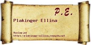 Plakinger Ellina névjegykártya